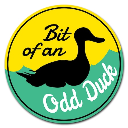 Bit Of An Odd Duck Circle Vinyl Laminated Decal